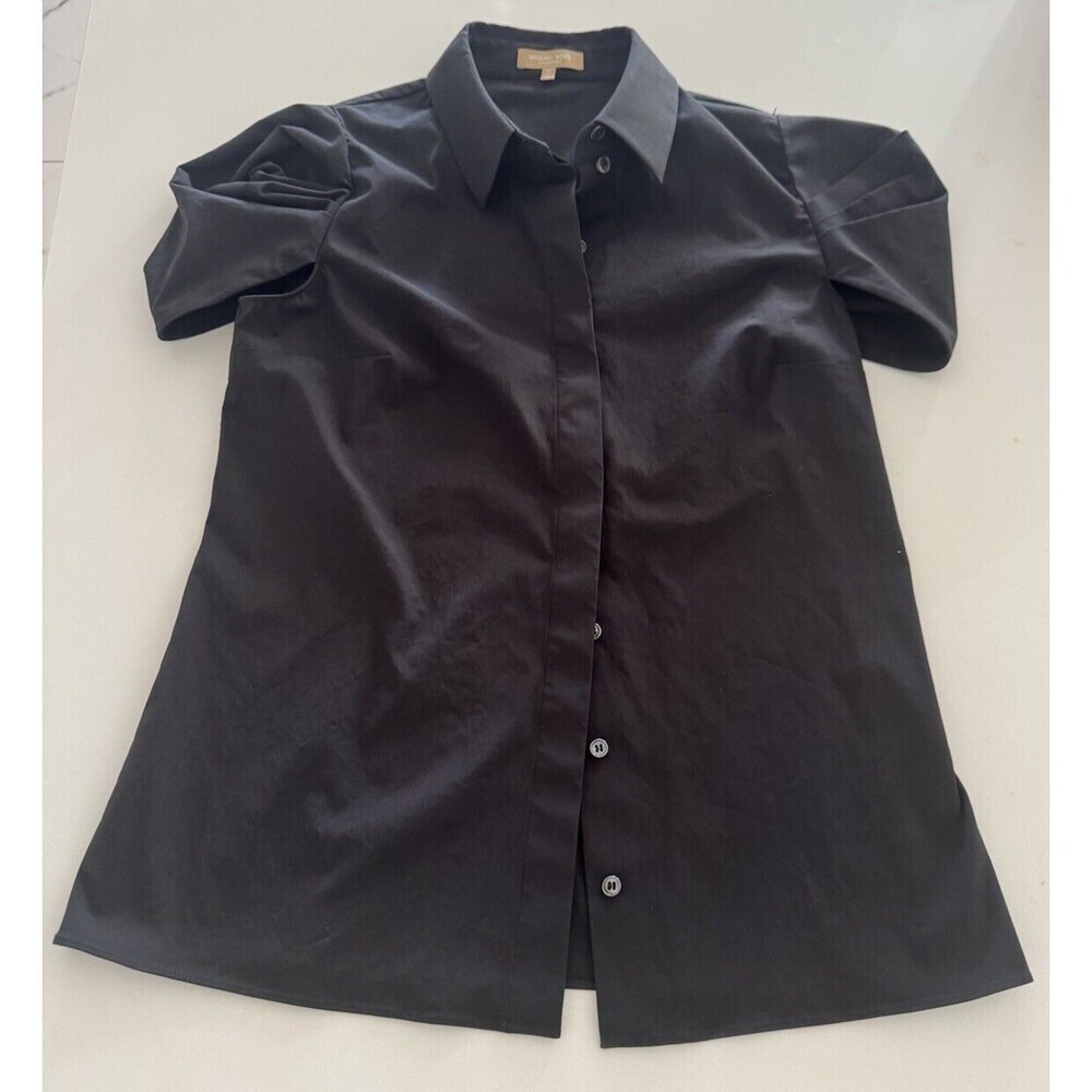 Michael Kors Collection Italy button up shirt Gold label Crushed sleeve size 10